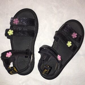 Dr Martens Girl Sandals | Black With Floral Accents | Size 12